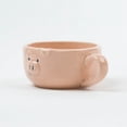 thumbnail image 3 of Ceramic Latte Mug - Cute Pig Mug - Wide Ceramic Coffee Cup - Bear Cup or Pig Cup Design - Coffee Cup - Cappuccino Cup - Pink, 240ml, 3 of 4