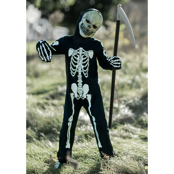 Costume d'Halloween Spooky Skeleton Enfant Grand 12 14 