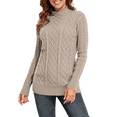 thumbnail image 2 of PrettyGuide Women's Tunic Sweater Cable Knit Mock Neck Pullover Long Sweater Tops, 2 of 5