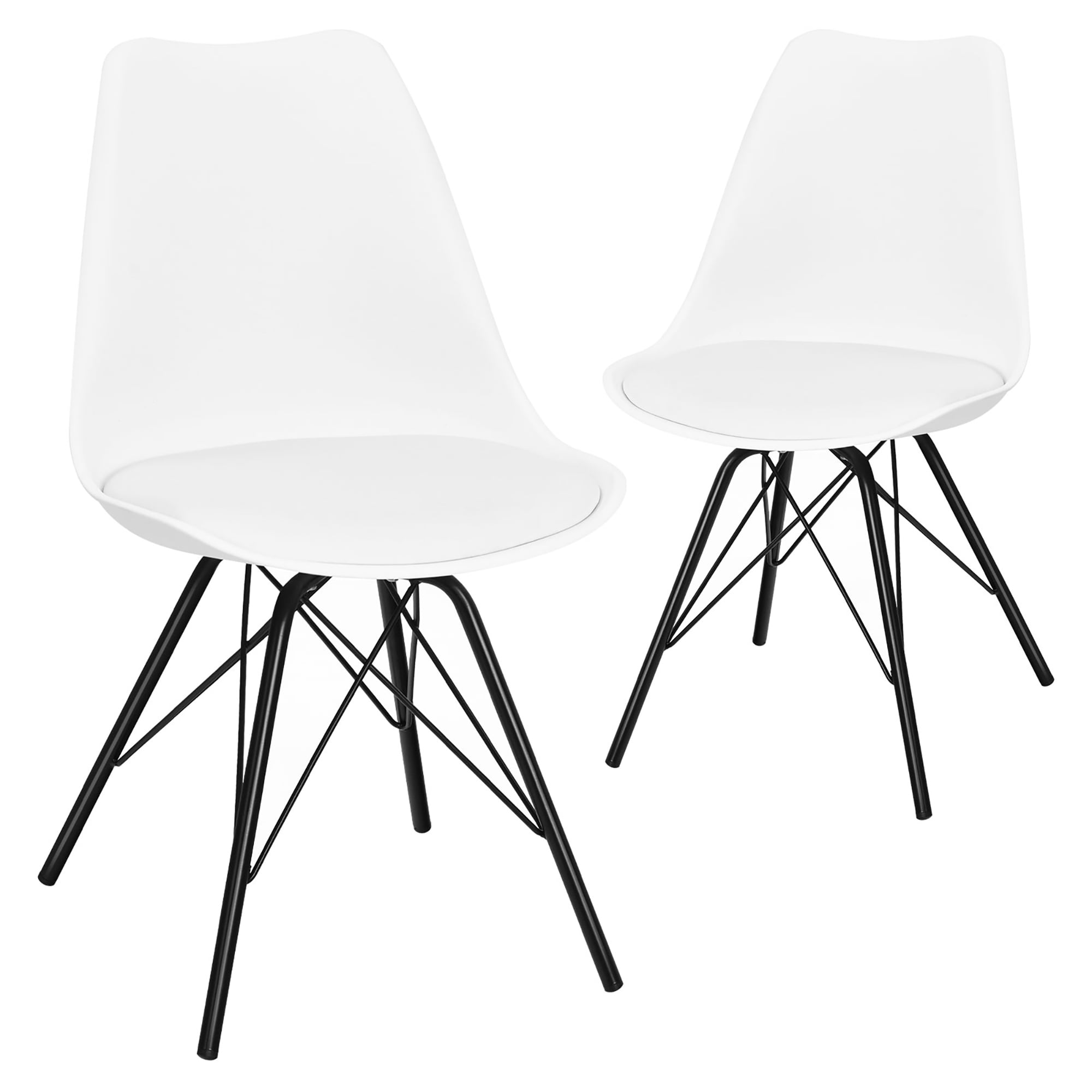 Costway Set Of 2 Dining Chair Mid Century Modern Side Chairs With PU