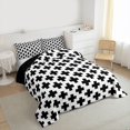 thumbnail image 3 of Manfei White Black Bedding Comforter Set,Minimalist Geometric Pattern Twin Comforter Sets,Modern Art Bedding Set For Boys Kids,Microfiber Bedroom Decor Reversible,2pcs, 3 of 8
