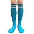 thumbnail image 3 of COUVER Womens 2 Striped Cotton Knee High Tube Socks Sky Blue White 2 Pairs (Womens), 3 of 8