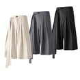 thumbnail image 5 of Yuhangmm Men's Casual Summer Trousers Lightweight Flowy Wide Leg Cropped Pants With Pleats For Comfortable Everyday Wear Beige XXXL, 5 of 5