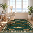 thumbnail image 3 of Design&I 2'x3' Washable Throw Rug Fish Bass Cabin Trout Wilderness Fishing Plaid Frame Clownfish for Hallway, Laundry Room, Low Profile Daily Traffic Ready Accent, 3 of 7