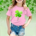 thumbnail image 2 of ibiyuan Saint Patricks Day Girls T Shirt Clover Shamrock Casual Short Sleeve Green Girls Size 8 Shirts Crewneck Irish Tees Paddy's Day Graphic Tees Tops,1-2 Years, 2 of 4
