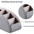thumbnail image 2 of TV Remote Control Holder with 5 Compartments,Pu Leather Remote Caddy/Box/Tray Nightstand Desktop Storage Organizer, 2 of 5