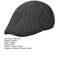 thumbnail image 7 of Opvise Men Fashion Beret Plaid Peaked Dome Short Brim Sweat Absorption Vintage Windproof Sun Painter Hat Streetwear Dark Gray, 7 of 7