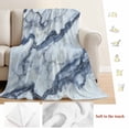 thumbnail image 5 of Blue Marble Blanket Soft Cozy Warm Throw Blanket for Couch, Plush Fuzzy Flannel Fleece Blankets for Sofa, Modern Abstract Ink Painted Aesthetics Bed Blankets Lightweight Gifts for Women, 50"x60", 5 of 9