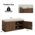 thumbnail image 5 of Pusnapku 37" Fluted Shoe Storage Bench, Wood Bench Seat with 2 Doors, Shelves, Cushion, Modern Hidden Shoe Storage for Hallway, Entryway, Living Room, 5 of 10