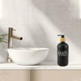 thumbnail image 2 of Unique Bargains 1 Pc Elegant Contains the Letters HANDS Soap Pump Dispenser for Bathroom 16.9oz Black, 2 of 6