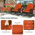 thumbnail image 4 of Gymax Wicker Rocking Chair w/ Orange Seat Back Cushions & Lumbar Pillow Balcony Patio, 4 of 6