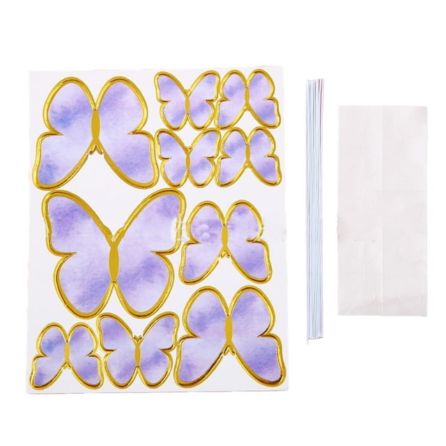 Anti-Fall Butterfly Cake Topper - Realistic Baking Insert Card with Innovative Design, Lightweight Food-Safe Decor for Dessert Presentation and Parties
