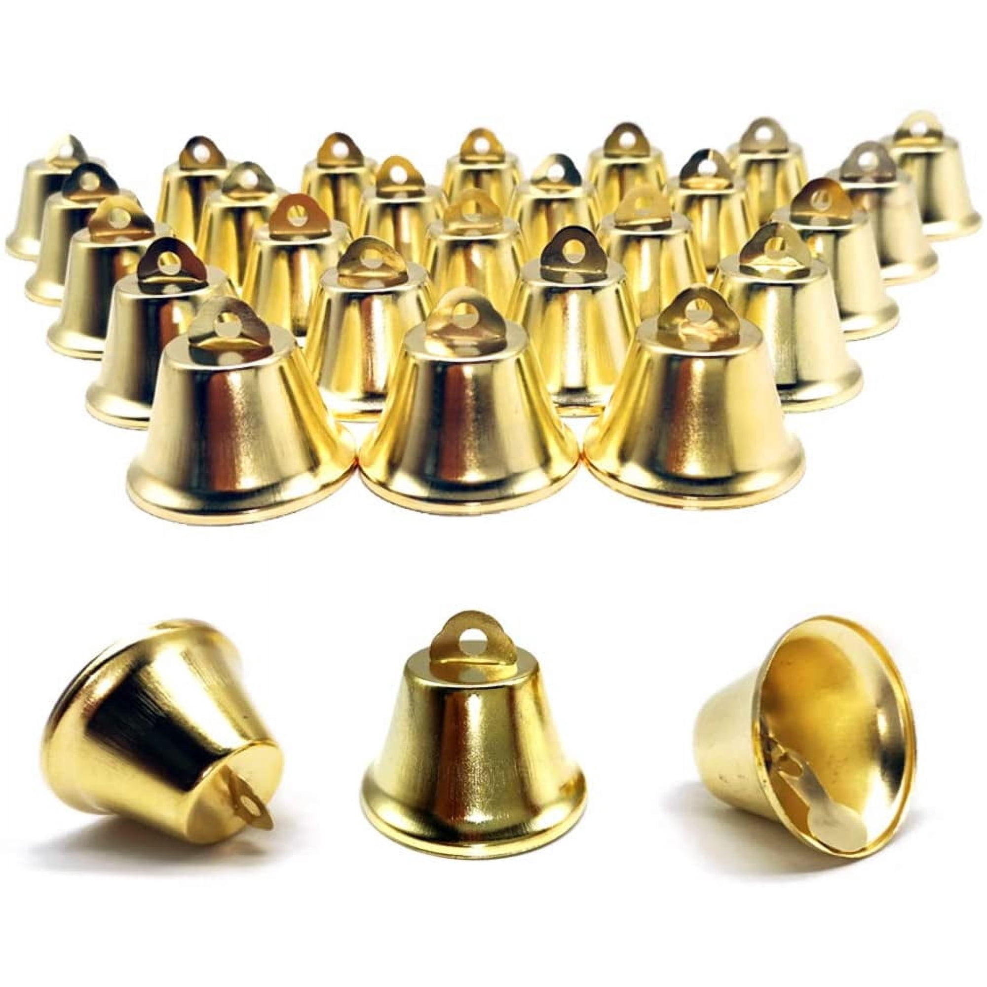 Visland Small Bells Jingle Bells Vintage Bells for Hanging Christmas Wind Chimes Making Dog Training Doorbell Wedding Decor, 50PCS