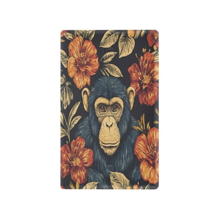 Switch Panel Switch Decoration 2.76x4.53x0.28 Inches Duplex Outlets Switch Plate Wall Plates Living Room Kitchen Bedroom Study Switches Pretty Blue Monkeys and Flowers