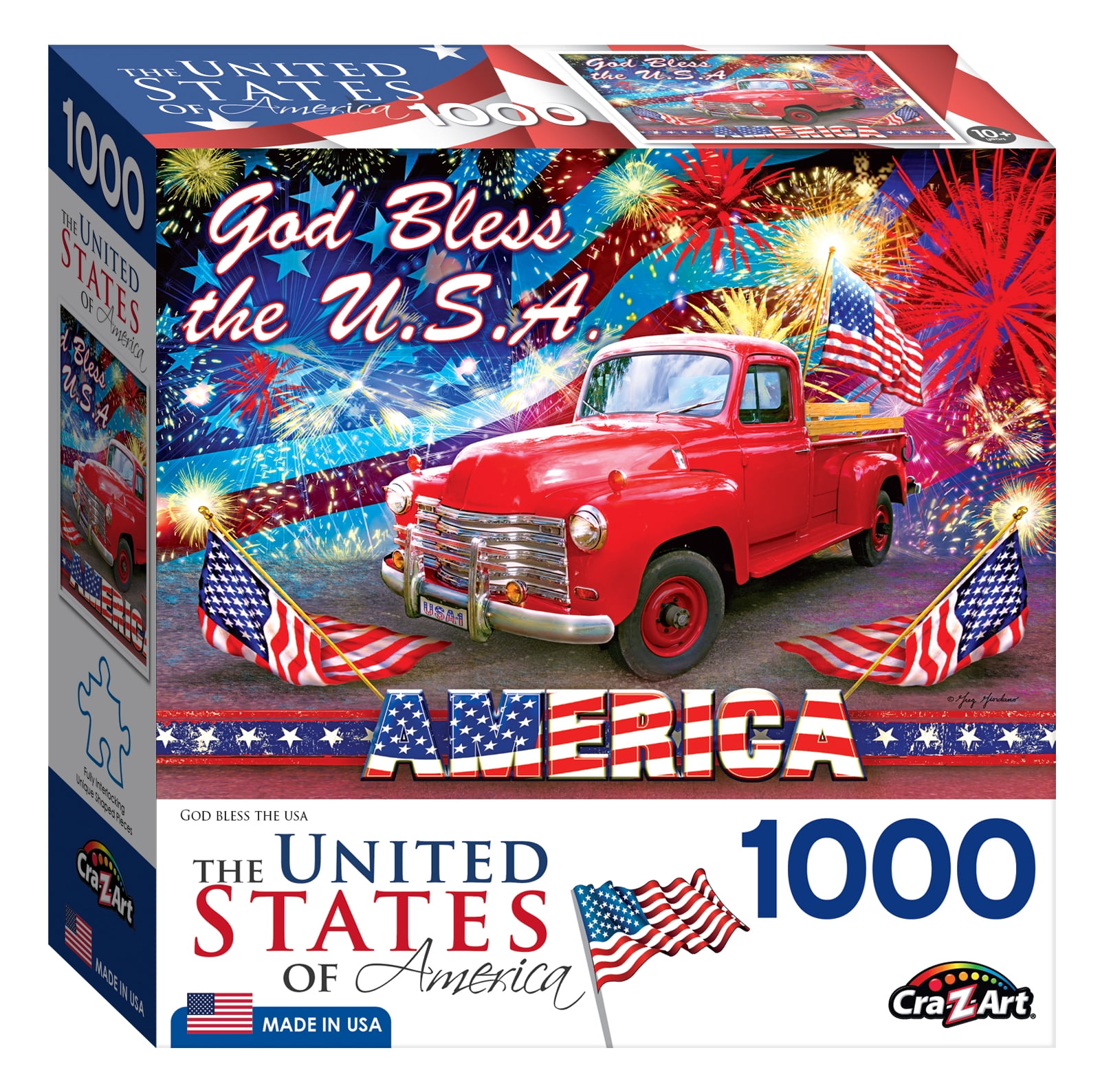 Cra-Z-Art USA 1000 Piece Jigsaw Puzzle - God Bless America Cra-Z-Art USA 1000 Piece Jigsaw Puzzle - God Bless America