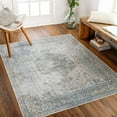 thumbnail image 3 of Lillian SkyBlue/Light brown 5' x 8' Machine Washable Area Rug, 3 of 3