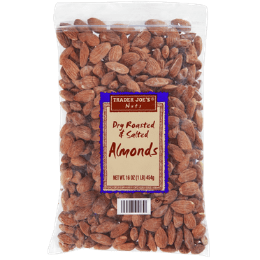 TJs Dry Roasted & Salted Almonds 1 Lb - Pack of 3