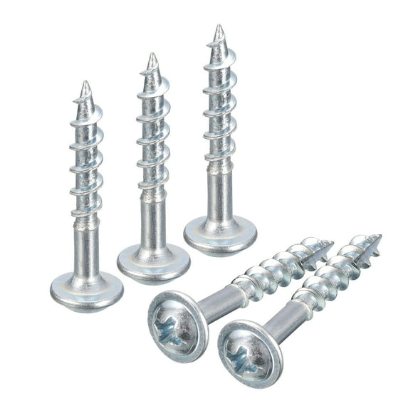 Unique Bargains #8x1' Pocket Hole Screws, 50 Pack Phillips Drive Self Tapping Wood Screws, Zinc Plated