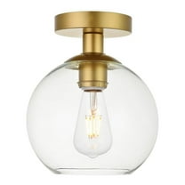 Maklaine 1 - Light Metal & Glass Flush Mount in Brass / Clear