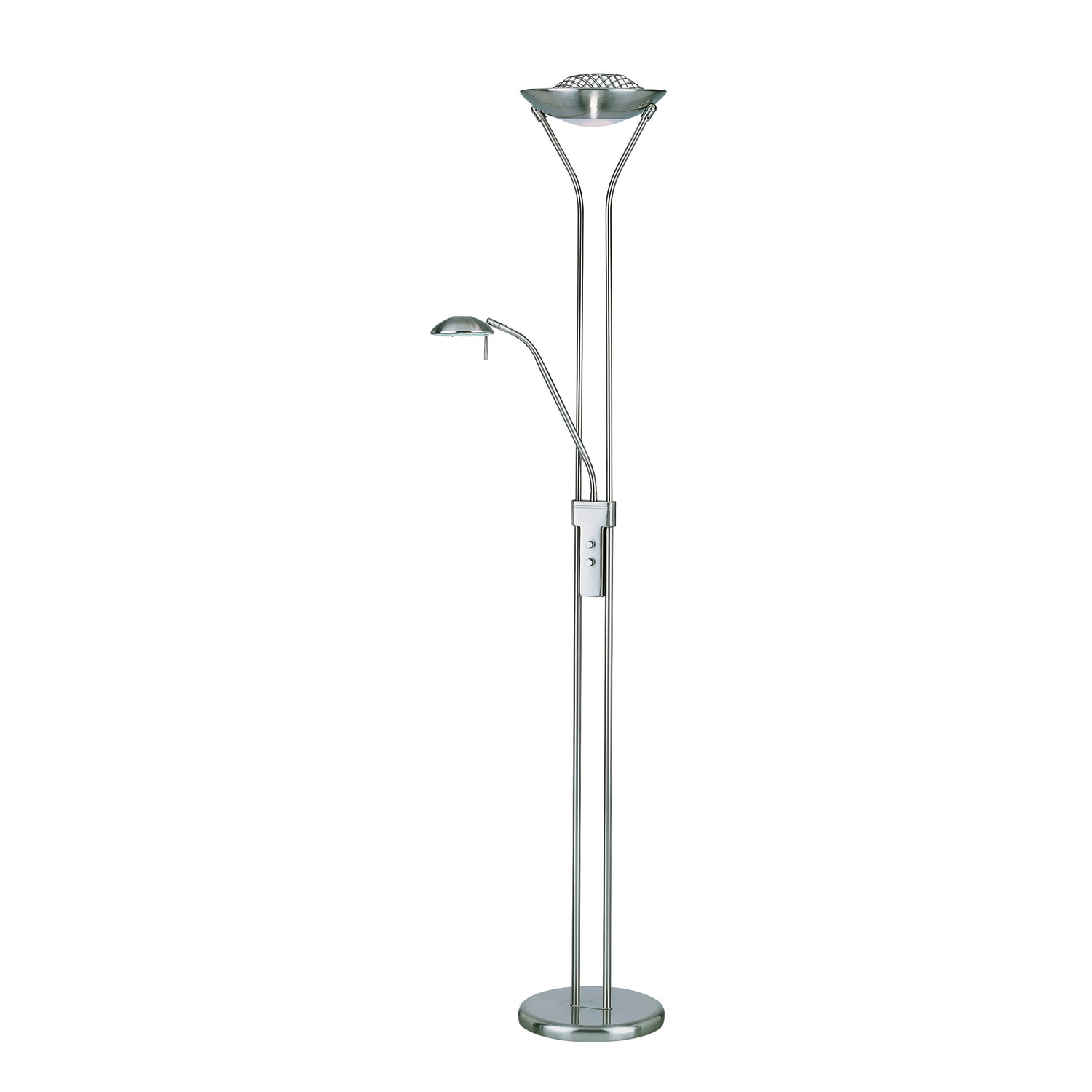 Lite Source Zett Torchiere Floor Lamp, Silver