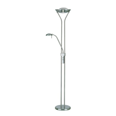 Lite Source Zett Torchiere Floor Lamp, Silver