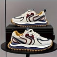 thumbnail image 4 of Men's Breathable Mesh American Street Style Dad Sneakers • Thick Platform Height Increase • Vibrant Yellow and Black Stripes • All-Season Casual Training Running Shoes, 4 of 9