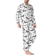 thumbnail image 2 of Balery Dachshund Dog Puppy Pijama para Hombre de Dos Piezas con Manga Larga, Conjunto de Dormir y Descanso Suave con Bolsillos-Small, 2 of 7