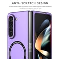 thumbnail image 5 of TECH CIRCLE Magnetic Case for For Samsung Galaxy Z Fold 5 5G 2023 ,Built in Magnet Compatible with MagSafe Charger,Shockproof Lightweight Slim Hard PC Folding Phone Case for Galaxy Z Fold 5,Purple, 5 of 9