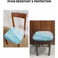thumbnail image 6 of Blue Summer Beach Chair Seat Covers for Dinning Room 6 Pack, Comfortable Stretch Chair Slipcovers Cushion Protector for Banquet Kitchen Coastal Nautical Ocean Seaside, 6 of 6