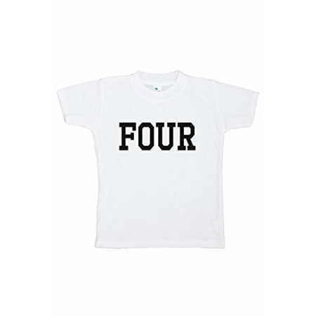 

7 ate 9 Apparel Kids Four Birthday T-Shirt White