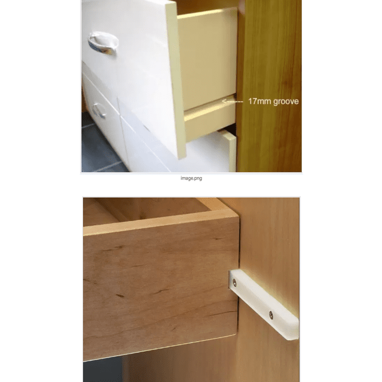Rok 2-Pack Side Mounted 11-1/4" (285.5mm) Screw-On, Plastic Drawer Guide Rails 3/4" Extension, for Drawers with 21/32" (17mm) Groove, White Finish - Walmart.com Rok 2-Pack Side Mounted 11-1/4" (285.5mm) Screw-On, Plastic Drawer Guide Rails 3/4" Extension, for Drawers with 21/32" (17mm) Groove, White Finish - Walmart.com