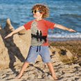 thumbnail image 3 of FORMRS Boys Rash Guard Short Sleeves Swim Shirt Quick Dry UPF 50+ Sun Protection, Sizes 3-12T, Illusionary Boat, 3 of 6