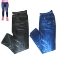 thumbnail image 3 of 2 Girls Jegging Leggings Ballerina Stretch Denim Jeans Look Blue Black Kid S/M, 3 of 6