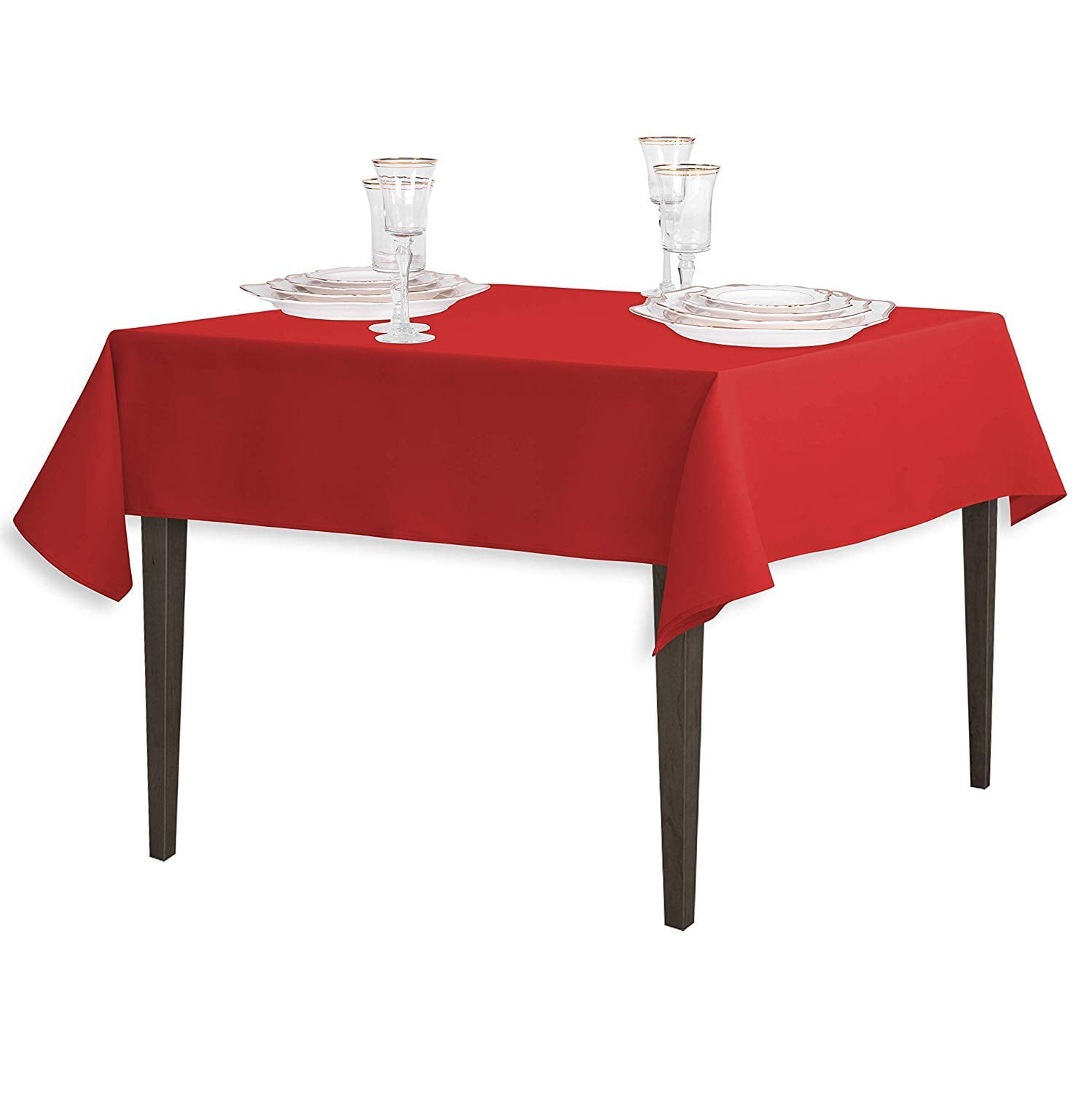 AK TRADING CO. 54" x 54" Polyester Square Tablecloth - Perfect for Any Occasion Like Parties, Wedding, Buffet Decoration, Indoor & Outdoor Use (RED)