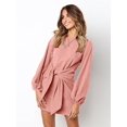 thumbnail image 4 of Vestido PRETTYGARDEN de manga larga con cuello redondo y cintura anudada para mujer, 4 of 6