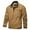 Khaki, variant on Mens Jackets Solid Color Long Sleeve Jacket Zipper Stand-up Collar Leisure Sport Jackets Coats with Pocket Khaki L