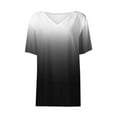 thumbnail image 5 of Aobny Cooling Tops Women Gradient Black T-Shirt V-Neck Elbow-Length Plus Tops for Women Trendy, 5 of 7