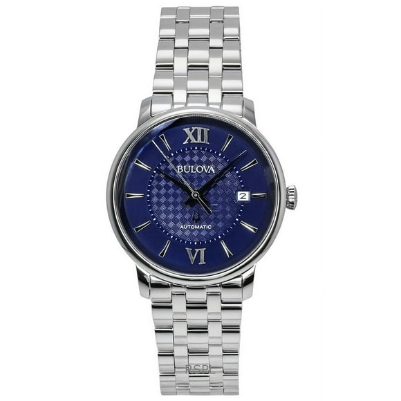 Bulova Hudson Stainless Steel Blue Dial Automatic 96B447 Men's Watch