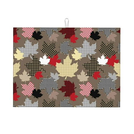 

Zeuib Maple colorful Dish Drainer Kitchen Counter Kitchen Drying Mat Heat Resistant Drainer Mats Easy to Clean Dish Rack Pad