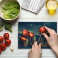thumbnail image 4 of Cityscape Cutting Board, Hong Kong Cityscape Stormy Weather Dark Cloudy Sky Waterfront Port Dramatic View, Decorative Tempered Glass Cutting and Serving Board, Small Size, Multicolor, by Ambesonne, 4 of 5