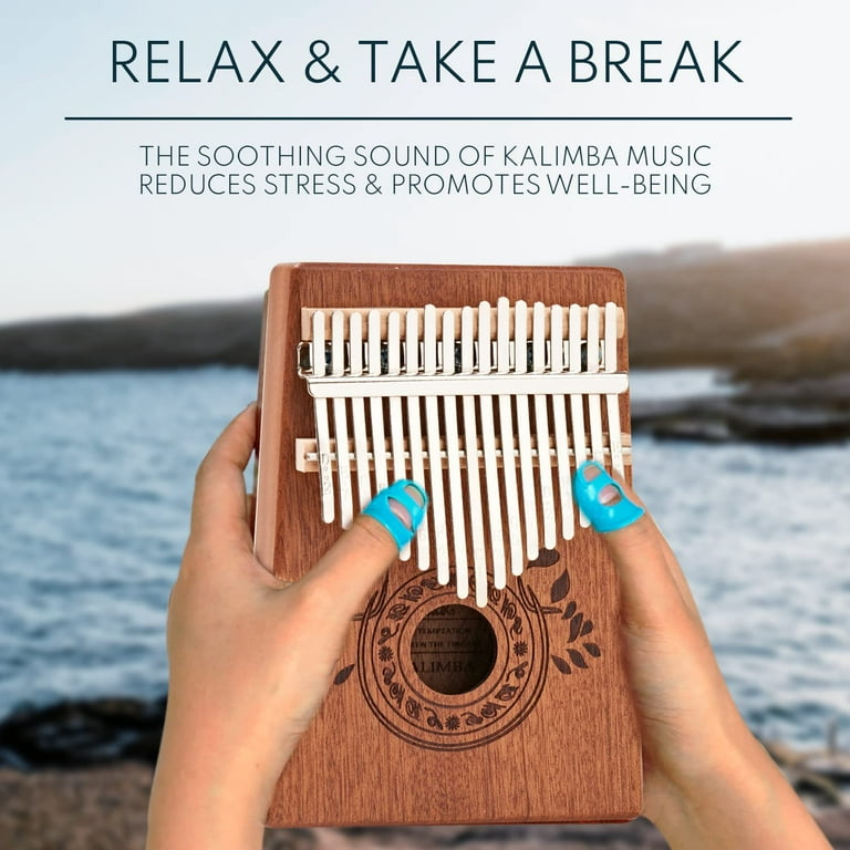 UNOKKI Mahogany Kalimba 17 Key Thumb Piano with Instruction Book and Tuning Hammer Portable Personal Musical Instrument for Kids and Adults Beginners