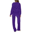 thumbnail image 3 of Wdfiry Sweatsuits Set for Women Womens Coat 2 Piece Outfit Sets Open Front Zip Hooded Sweatshirt Coat and Jogger Sweatpant Lounge Sets Tracksuit Sets with Pocket Clearance, 3 of 7