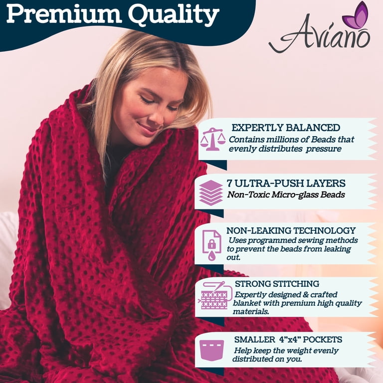 Aviano Premium Weighted Blanket for Adults or Couples - 30 lbs with  Removable Duvet Cover (Burgundy u0026 Beige) for King Size Bed (80x87 In.) -  Heavy Heating Blankets for Restlessness - Walmart.com