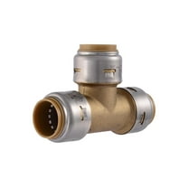 SharkBite 3/4 Inch Tee, Push to Connect Brass Plumbing Fitting, PEX Pipe, Copper, CPVC, PE-RT, HDPE, U370LFA