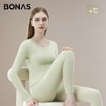 thumbnail image 4 of Rigardu Women's Thermal Underwear Set Lined Long Thermal Underwear Base Layer for Women Cold Winter Green + XL, 4 of 4