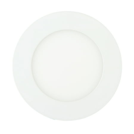 312 Ultra Flush - TKOOFN 6W LED Recessed Panel Light Flush Mount Ceiling Light Ultra Slim Round Downlight Warm White