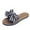 Black, variant on VerPetridure Platform Sandals for Women Women's Fashion Casual Cloth Stripe Bowknot Large Size Flat Beach Slippers