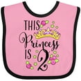 thumbnail image 3 of Inktastic This Princess is Two Second Birthday Girls Baby Bib, 3 of 4