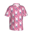 thumbnail image 3 of Xecao Rabbit Holding Flowers print Hawaiian shirt - a stylish short-sleeve button-down for men, perfect for casual beach and tropical outings., 3 of 9
