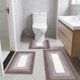 thumbnail image 4 of Juego de alfombras de baño de microfibra antideslizantes, suaves, absorbentes y lavables a máquina | Alfombra contorneada en forma de U para inodoro, bañera y ducha, 4 of 7